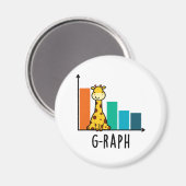 Aimant G-raph Funny Giraffe Graph Pun (Recto/Verso)