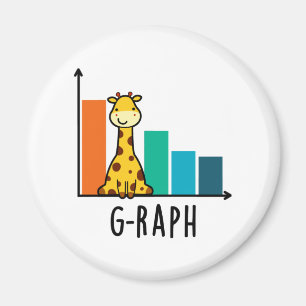Aimant G-raph Funny Giraffe Graph Pun