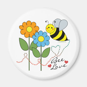 Aimant Gaffez l'abeille avec amour d'abeille de fleurs