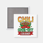 Aimant Gagnant de la compétition Chili Cook Off Champ (Recto/Verso)
