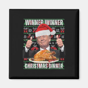 Aimant Gagnant Gagnant Dîner de Noël Humour Drôle Trump X