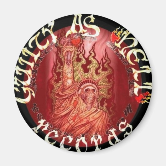 Aimant GAHR Red avec logo noir (Devant)