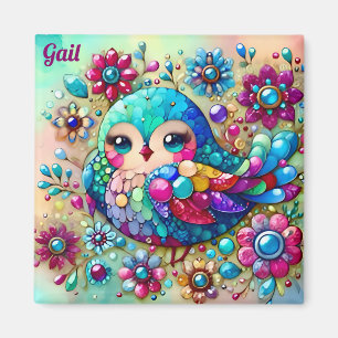 Aimant GAIL ~ Joli Oiseau métallique brillant ~