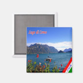 Aimant GAL061 LAC COMO, Vue, Italie, Réfrigérateur (Recto/Verso)