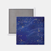 Aimant Galaxie bleue avec étoiles d'or (Recto/Verso)