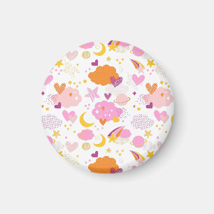 Aimant Galaxie cosy - cosmos, lune, étoiles et coeurs Jet