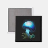 Aimant Galaxy Shiitake brillant bleu clair champignons (Recto/Verso)