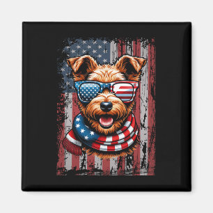 Aimant Gallois Terrier Amoureux des chiens Us Drapeau 4 j