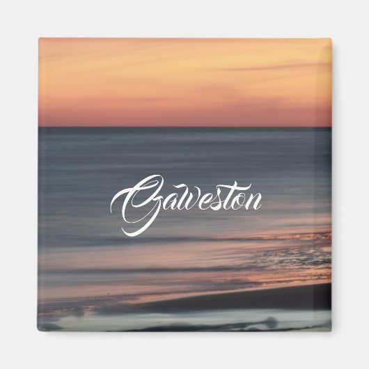 Aimant Galveston Beach Sunset Voyage Souvenir personnalis (Devant)