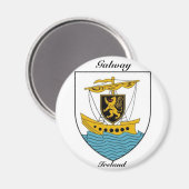 Aimant Galway Irlande ancienne armoiries de navire (Recto/Verso)