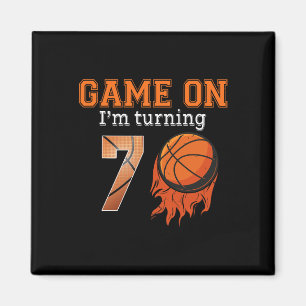 Aimant Game-On I'm Turning 7 Basketball 7th Birthday Boy