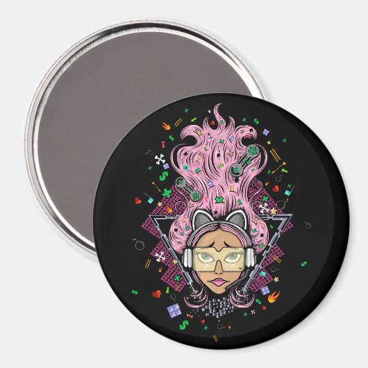 Aimant Gamer fille (Recto/Verso)