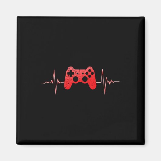 Aimant Gamer Heartbeat Pulse Video Game Controller Jeu (Devant)