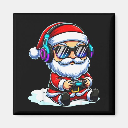 Aimant Gamer Santa Video Game Christmas Gaming (Devant)