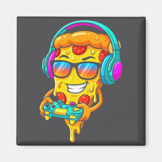 Aimant Gamer Zza Slice Video Gaming Boy Enthusiast Gamer (Devant)