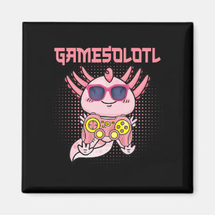 Aimant Gamesolotl Axolotl Video Gamer Kawaii Anime Kids B