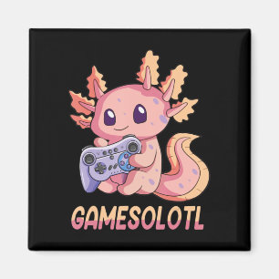 Aimant Gamesolotl Axolotl Vidéo Gamer Kawaii Pastel Goth