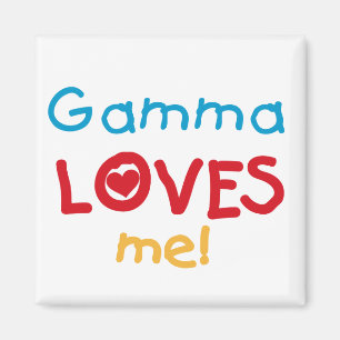 Aimant Gamma aime mes t-shirts et cadeaux