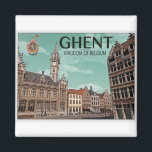 Aimant Gand - Korenmarkt<br><div class="desc">Vue d'ensemble du Korenmarkt à Gand,  Belgique</div>