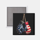 Aimant Gants de boxe Boxeur Drapeau américain (Recto/Verso)