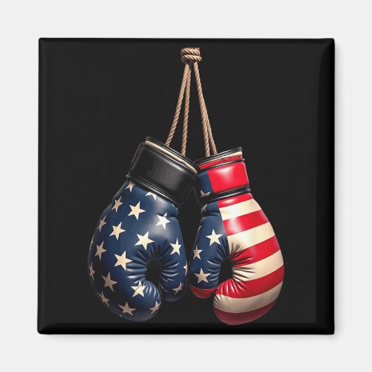 Aimant Gants de boxe Boxeur Drapeau américain (Devant)