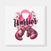 Aimant Gants de boxe de guerrier Pink Ribbon Cancer du se (Devant)