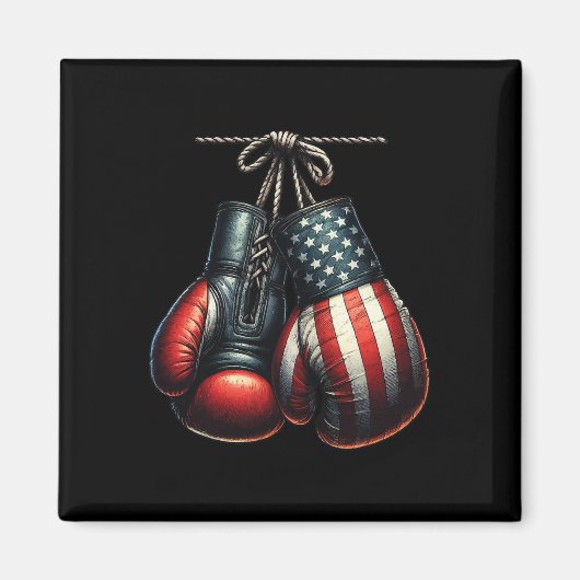 Aimant Gants de boxe Drapeau Usa 4 Juillet pour la format (Devant)