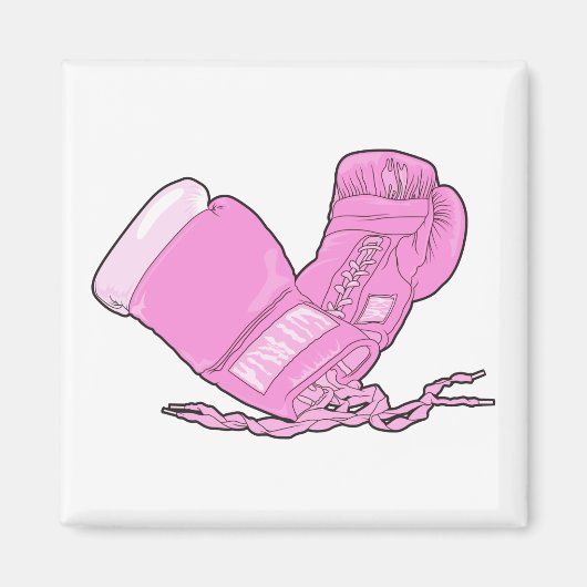 Aimant gants de boxe rose vecteur (Devant)