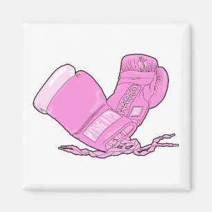 Aimant gants de boxe rose vectoriel