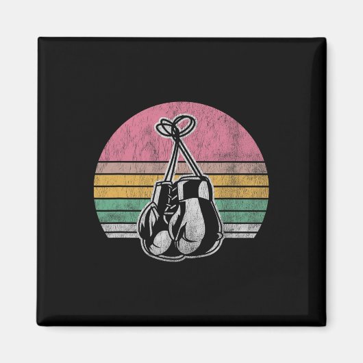 Aimant Gants de boxe Style rétro Couleurs de coucher de s (Devant)