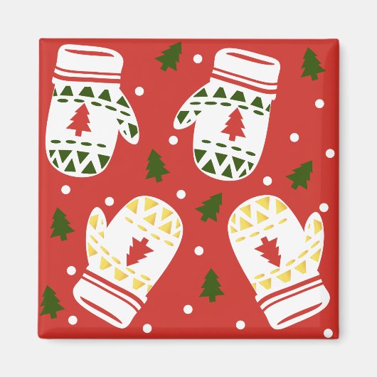 Aimant Gants d'hiver dorés (Devant)