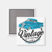 Aimant Garage vintage bleu (Recto/Verso)