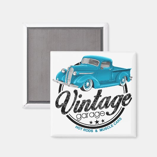 Aimant Garage vintage bleu (Recto/Verso)
