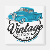 Aimant Garage vintage bleu (Devant)