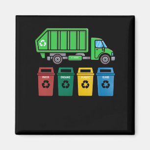 Aimant Garbage Truck Enfants Garçons Recyclage Camion