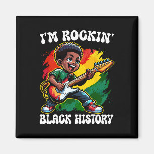Aimant Garçon Afro Noir Je Fais Rock Ce Mois de l'Histoir