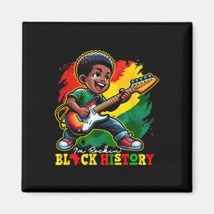 Aimant Garçon Afro Noir Je Fais Rock Ce Mois de l'Histoir