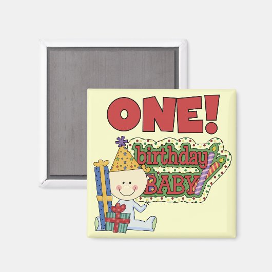 Aimant Garçon Anniversaire Bébé 1er Anniversaire Tshirts  (Recto/Verso)