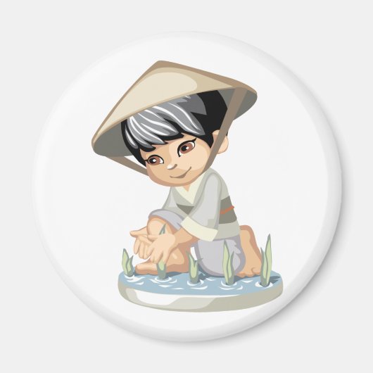 Aimant garçon asiatique (Devant)