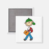 Aimant Garçon avec cartable (Recto/Verso)