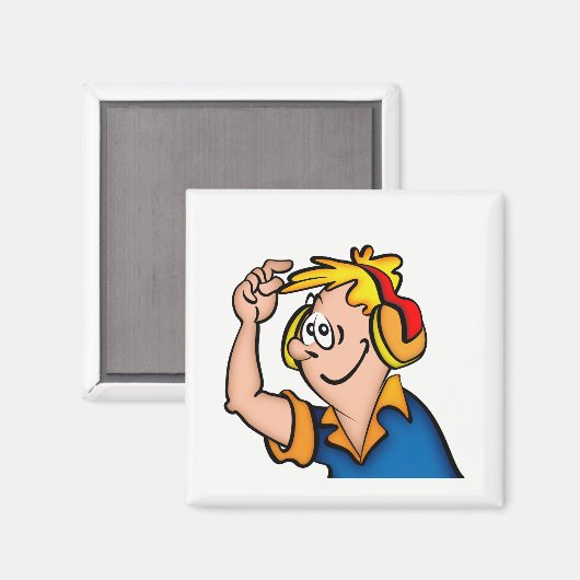 Aimant Garçon avec casque (Recto/Verso)