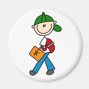 Aimant Garçon avec l'aimant de sac à dos