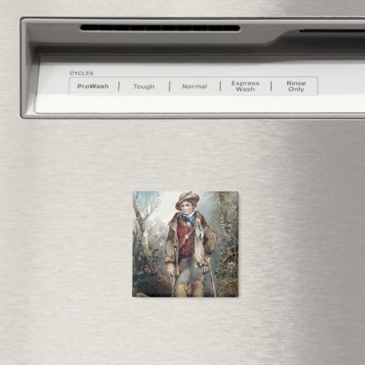 Aimant Garçon avec lapins (In Situ (Lave-vaisselle))