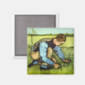 Aimant Garçon coupant l'herbe avec la faucille par Vincen (Recto/Verso)