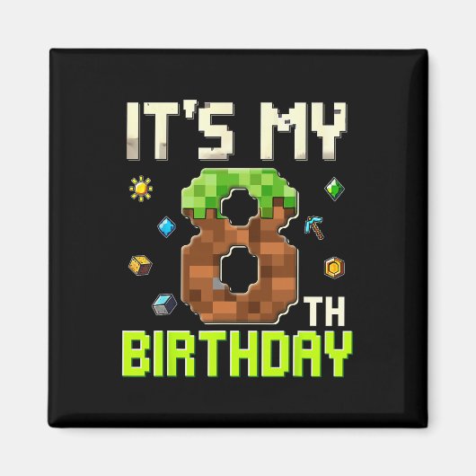 Aimant Garçon d'anniversaire drôle C'est mon 8e anniversa (Devant)