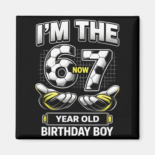 Aimant Garçon d'anniversaire j'avais 6 ans je suis 7 Six (Devant)
