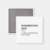 Aimant Garçon de badminton Nom Définition Volant Badminto (Recto/Verso)