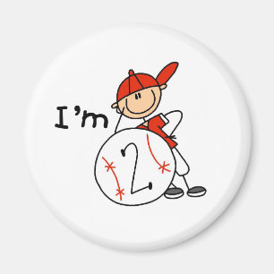 Aimant Garçon de baseball, j'ai 2 ans