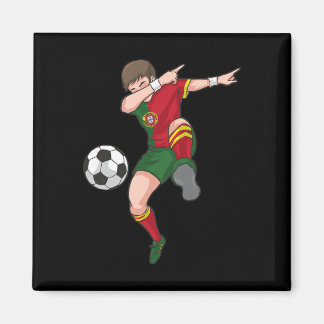Aimant Garçon de football qui fait du dabbing Portugal Ma