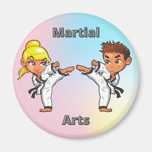 Aimant Garçon et Fille d'Arts Martiaux (Devant)